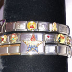 Stainless Steel Stretchy Square Charm Bracelet Assorted Charms Bracelets Links Silver Photo 12