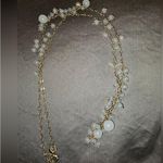 J.Crew Vintage Blue Gray Beaded Rhinestone Long Chain Necklace Photo 2