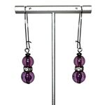 Elegant Amethyst Purple and Crystal Dangle Earrings Photo 1