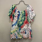 Style & Co . Multicolor Tie-Dye Blouse Large L Photo 2