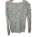 American Eagle NWT White, Silver Metallic V-Neck Pullover Sweater Womens Small Photo 3