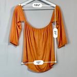 Amerikan Basics Women’s Off The Shoulder Loose Tee Orange Size Small NWT Photo 4