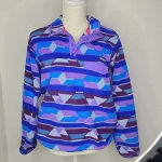 Patagonia  Synchilla Guatemalan Tango Blue Purple Aztec Snap-T Pullover Small Photo 4