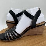 Susina Women's Black Gladiator Ankle Strap Terra Wedge Sandal 9 Photo 2