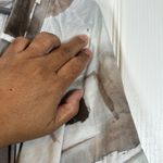 St. John  Yellow Label Geometric Brown White S/S Shirt Size Med #6652 Photo 3