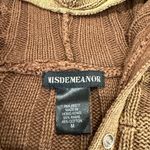 Vintage Misdemeanor Brown Y2K Cable Knit Hooded Sweater Size Medium FLAW Photo 4