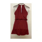 🆕Lace Splicing Drawstring Pocket Romper L🆕 Red Size L Photo 5