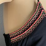 Dina Be Black V-neck Dress Spaghetti Straps Racerback Beaded Size Medium Photo 3