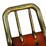 Linea Pelle Womens Leather Belt Handmade Solid Brass Studded Boho Y2K Size S Orange Photo 2