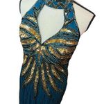 Alyce Paris Vtg Y2K Alyce Designs Long Formal Sequined Beaded Prom Homecoming Dress Sz M/L Photo 4