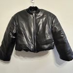 Free People NEW x BlankNYC Bold Blend Faux Leather Crop Puffer Bomber Jacket XS Photo 4