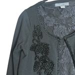 Forever 21 Vintage Y2K Beaded Cardigan Sweater Preppy WhimsiGoth Black Size S Photo 1