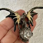 Unisex Mystical dragon with crystal ball pendant necklace Photo 7
