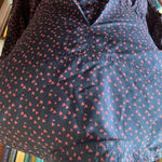 Beach lunch lounge navy & red heart novelty print S button down shirt Photo 2