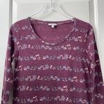 Lucky Brand Purple Floral Horizontal Stripe 3/4 Sleeve S Photo 31