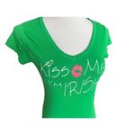 Womens Miley Cyrus BCBG MaxAzira Kiss Me I’m Irish V Neck Tee Shirt Photo 1