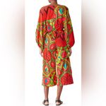 Rhode Resort Blake Printed Wide Leg Jumpsuit Red Tropical Pattern AOP size Large Photo 3