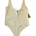 Wild Fable Ivory Ribbed Sleeveless Bodysuit Photo 2