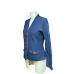 Anthropologie Rosie Neira Military Sweater Blazer Jacket Wool Navy Blue Size XS Photo 4