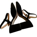 J.Crew  size 7.5 black suede leather ankle strap pumps shoes Photo 4