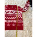 Urban Heritage  Red Christmas Sweater Reindeer‎ Hearts Snowflake Holiday Large Photo 3
