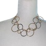 Double Strand Hammered Ring Loops Chain Link Adjustable Necklace Photo 0