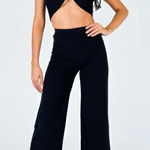 Princess Polly Latiana Terry Cloth Pants Black Size 4 Photo 0