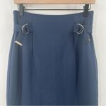 OROTON Skirt Size US 6 Blue Double Belted Luxury Designer Australia Office Work Photo 4