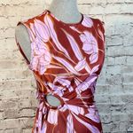 House of Harlow Long Maxi Lotus Floral Dress Peekaboo Side Cutout Sleeveless XS Photo 3