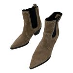Paige  Studded Suede Pointed Toe Chelsea Ankle Boots Taupe Size 7 Photo 4