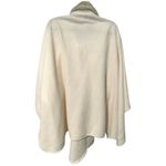 LeModa Zip Front Faux Fur Fleece Cape Cream Colored. One Size Fits Most Photo 3