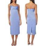 We Wore What New Cowl Neck Satin Slip Midi Dress Slate Blue Size 2 Photo 2