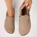 New. Women’s Suede Flat Loafers – Comfy Walking Travel Shoes Tan Size 11.5 Photo 1