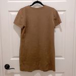 WAYF  Camel Brown Faux Suede Short Sleeve Mini Shirt Dress Photo 1