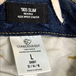 EXPRESS 90’s slim high rise FlexX stretch raw hem jeans, large short: 12/14/16 Photo 8