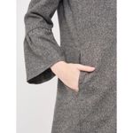 H&M Coat Womens 8 Gray Flare Sleeve Lined Collarless Minimalist Modern Old Money Photo 2