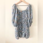 MINKPINK Revolve Dahlia Ruched Mini Dress in Blue Floral - Size S Photo 5