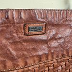 Spikes & Sparrow Brown Distressed Woven Leather Crossbody Bag Zip Top Photo 4