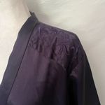 Cacique Lingerie Satiny Womens Robe Sz M Purple Embroidered Royal Regency Short Photo 5