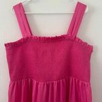 EXPRESS  Square Neck Smocked Ruffled Tiered Maxi Dress Pink NWT Size XL Photo 5