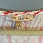 Skies Are Blue  Top Coral & White Embroidered Yoke Sleeveless Sz 8 EUC Slit Neck Photo 1