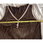 Vintage Candy Rain Women's Short Sleeve Shirt Polka Stars Button Size Large Brown Photo 3