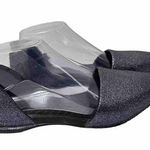 Native Audrey D'orsay Shoes Slip On Rubber Flats Black Silver Glitter Womens 8 Photo 0