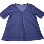 Gilli Shirt Womens Small Purple Short Sleeve V Neck Flare Stretch USA Blue Photo 0