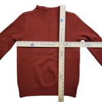 J Crew 100% Wool Knit Sweater Womens XS Orange Mock Neck Preppy Photo 3