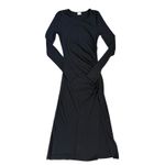 Aritzia Wilfred Amelia Ribbed Ruched Side Midi Dress Black Size Small Photo 5