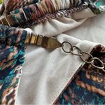 Bisou Bisou Abstract Keyhole Chain Sleeveless Mini Dress in Brown/Blue - Size 10 Photo 14