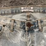 One Teaspoon One X  Light Blue Distressed Jeans with Floral Design Photo 1