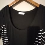 Calvin Klein S Jersey Long Sleeved Striped Section Pullover Dress in Black White Photo 4