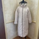 Topshop Women’s Pearl Padded Hooded Long Reversible Puffer Coat In Cream US 10 Photo 4